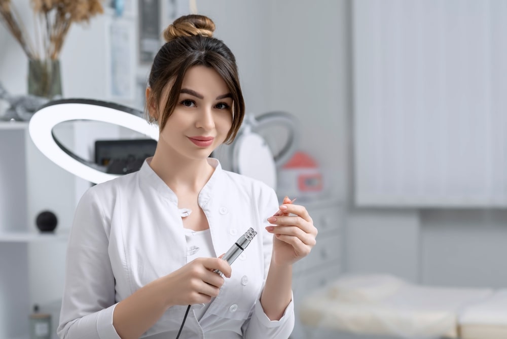 Woman holding professional medical tool